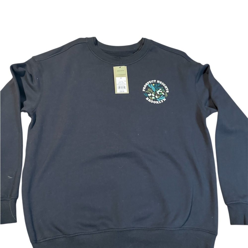 Men's Black Crewneck relaxed fit Sweater- Medium